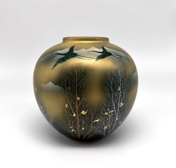 Vintage Vase "Cranes", Kutani