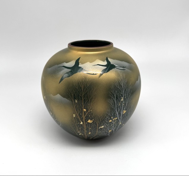 Vintage Vase "Cranes", Kutani