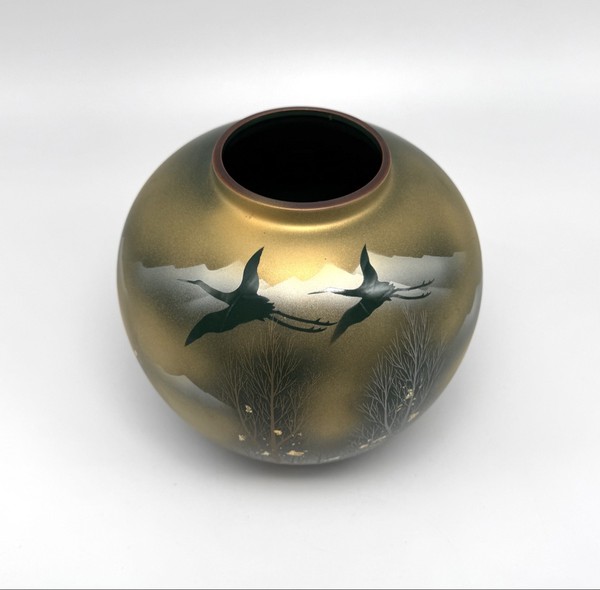 Vintage Vase "Cranes", Kutani