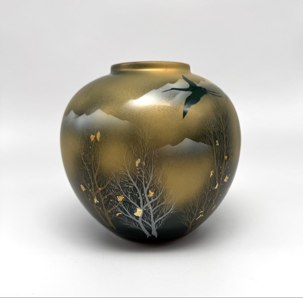 Vintage Vase "Cranes", Kutani
