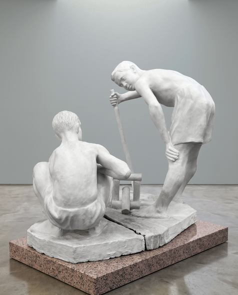 Antique sculptural composition "Gorodki"