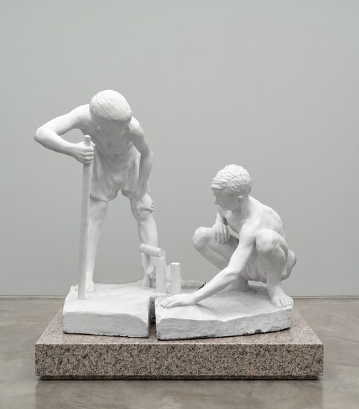 Antique sculptural composition "Gorodki"