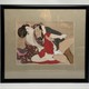 Vintage engraving "The Courtesan and Her Lover," Shunga
