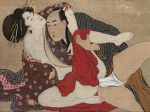 Винтажная гравюра
«Куртизанка и ее любовник»,
Сюнга