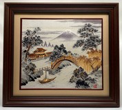 Vintage embroidery on silk “Fuji,” Japan