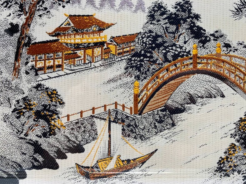Vintage embroidery on silk “Fuji,” Japan