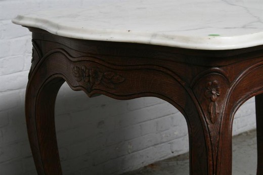 old antique furniture table in oak Louis XV Belgium circa 1900