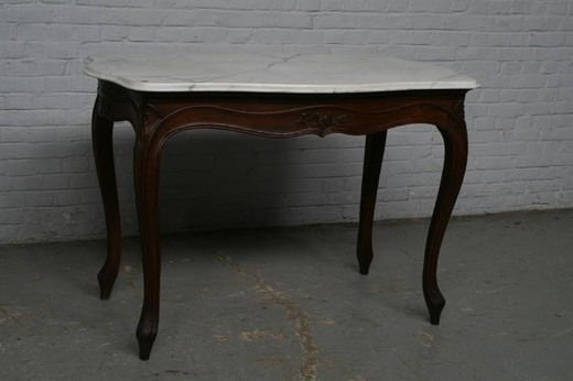 old antique furniture table in oak Louis XV Belgium circa 1900