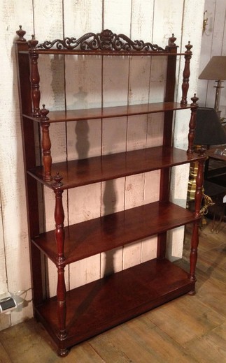 furniture antique old etagere mahogany with carved decorative elements Europe 19th century