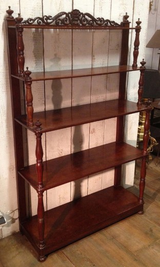 old furniture old etagere mahogany with carved elements Europe 19th century