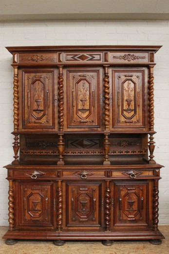 furniture antiques antique cabinet henri II style made of walnut with beautiful carving and curved columns Europe 19th century in perfect condition buy in Moscow