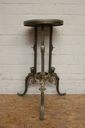 antique small pedestal table bronze