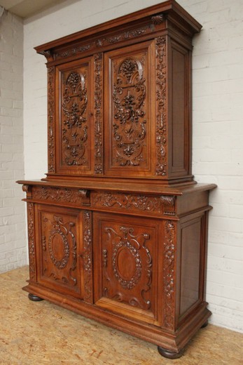 Старинная мебель антиквариат: антикварный шкаф для кабинета в стиле Генрих II. Европа, 19 век. Купить в Москве - салон магазин антиквариата.