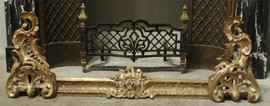 antique bronze fireplace fender
