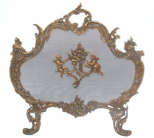 antique firescreen Old fireplace accessories  France, XIXth century