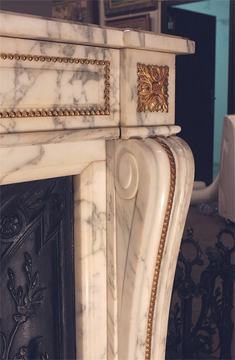 antique fireplace carved marble and gilded bronze