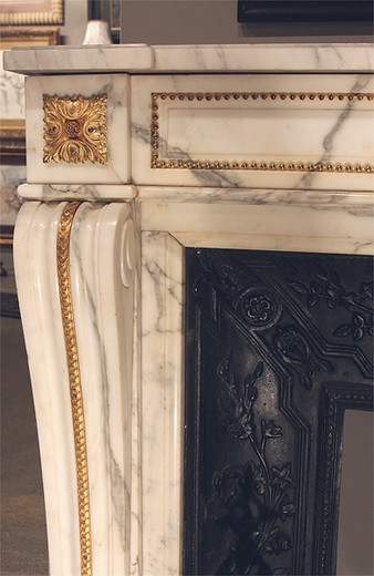 old fireplace carved marble and gilt bronze