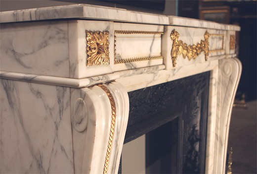 old carved marble and gilt bronze