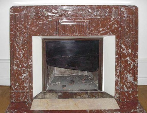 old antique fireplace mantel marble art deco
