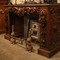 antique carved wood fire mantel