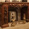 antique carved wood fire mantel