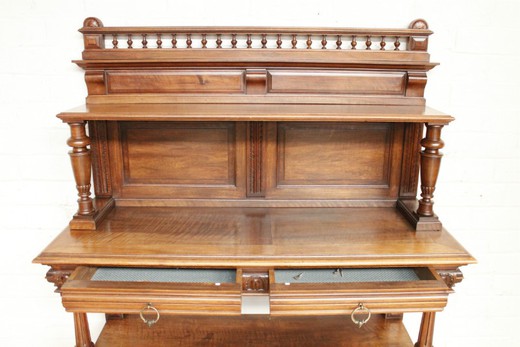 antique furniture secretary desk Henri II style walnut 19th century