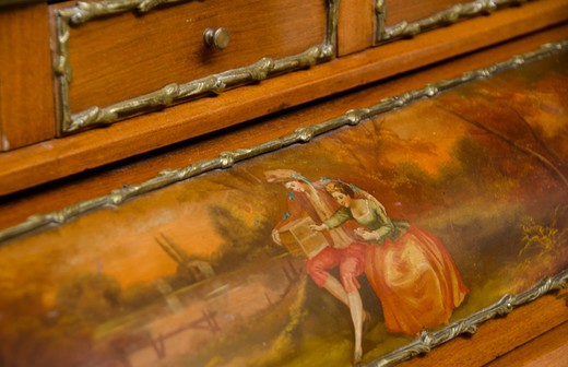 vintage furniture secretary desk in rococo from Belgium 19th century buy in Moscow