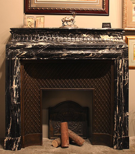 An antique marble fireplace France