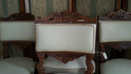 антикварный набор стульев габриэля виардо, орех, 19 век
