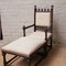Antique gothic  long chair with foot stool