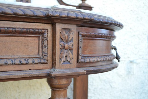 старинная мебель - комод из ореха и каррарского мрамора, 19 век