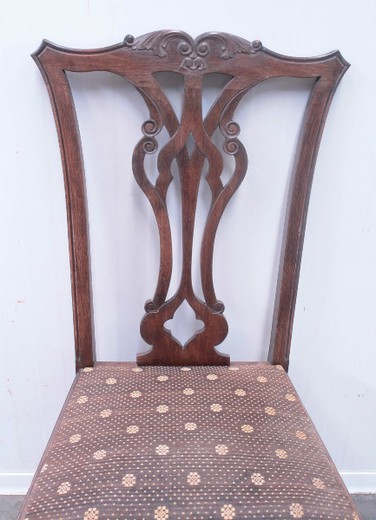 старинный набор стульев чиппендейл из ореха, 20 век