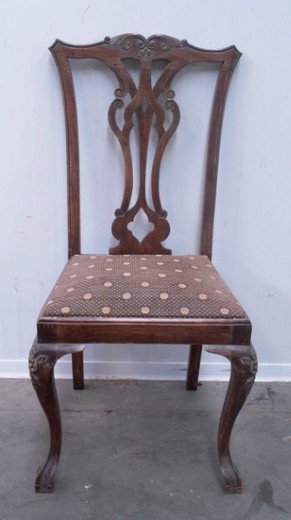 старинная мебель - стулья из ореха в стиле чиппендейл, 20 век