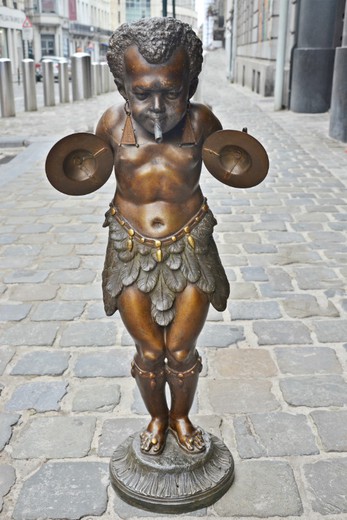 антикварный мальчик зажигалка из бронзы, 19 век