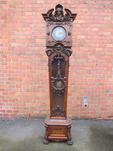 антикварные напольные часы из ореха, нео ренессанс, 19 век