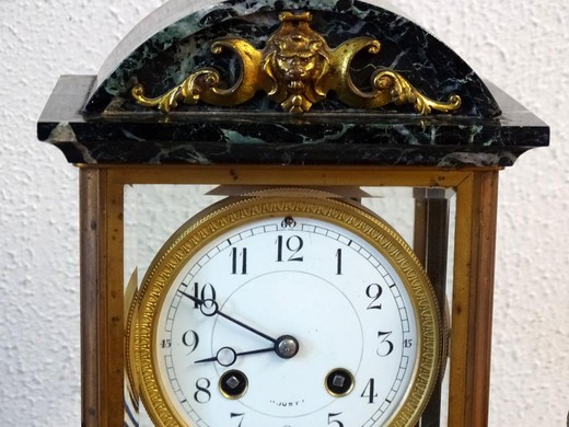мраморные настольные часы из бронзы, антиквариат
