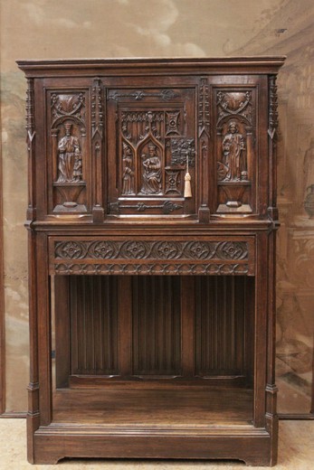 антикварная креденца в готическом стиле франция 19 век
