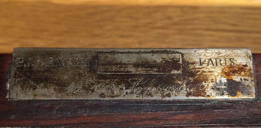 старинная мебель - письменный стол из дерева и кожи, 19 век