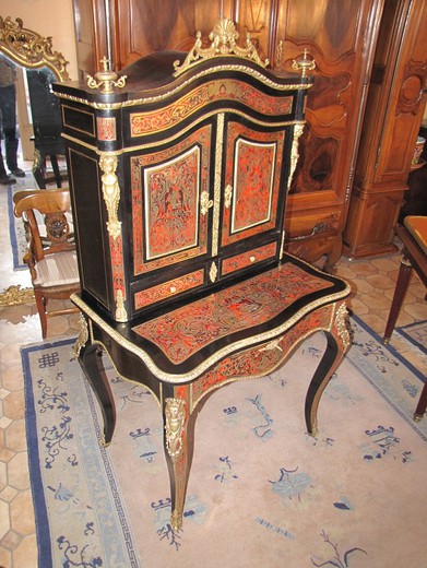 Старинный письменный стол Буль в стиле Людовика XV франция 19 век