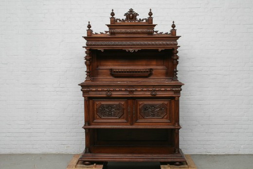 старинная мебель - столовая из ореха в стиле ренессанс, 19 век