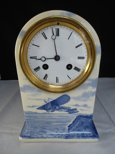 антикварные керамические часы луи блерио, 20 век
