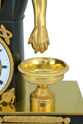 винтажные настольные часы ампир из бронзы, 19 век