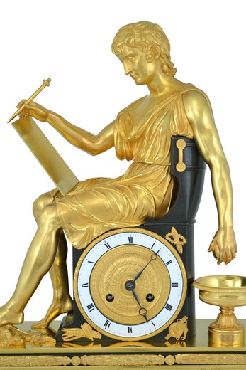 винтажные часы в стиле ампир из бронзы и золота, 19 век