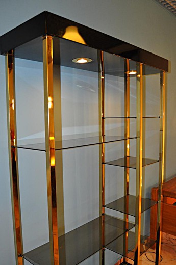 винтажная мебель - этажерка из золоченой латуни, 20 век