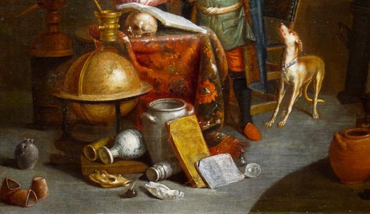 антикварная картина визит к доктору 18 века, масло