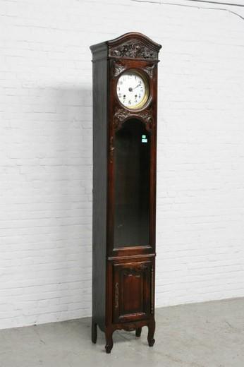часы напольные кантри, дуб, 19 век, антиквариат