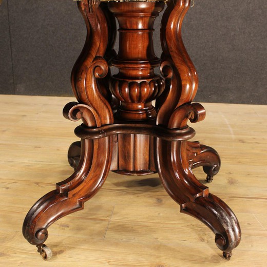 винтажная мебель - круглый стол из красного дерева, 19 век