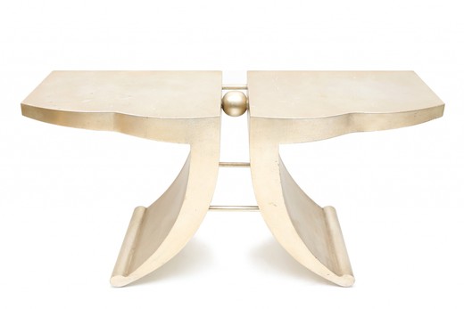 антикварная мебель - стол консоль 20 века, дерево с серебрением