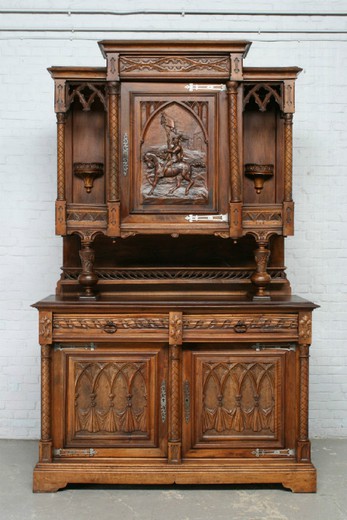 антикварная мебель - буфет готика из ореха, 19 век