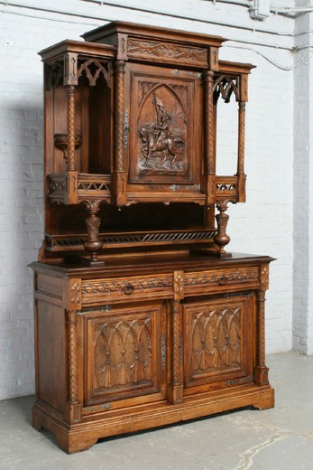 старинная мебель - буфет готика из ореха, 19 век